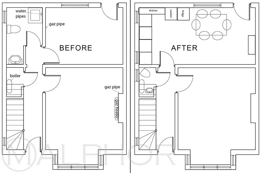 FLOOR PLAN BEFORE AFTER