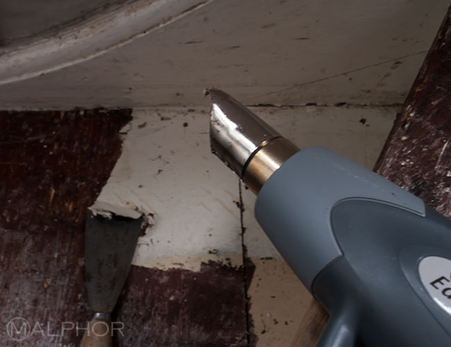 remove paint with a heat gun