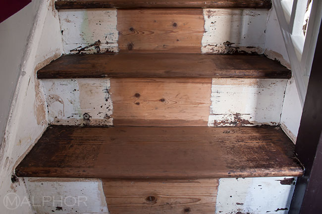 Staining the steps